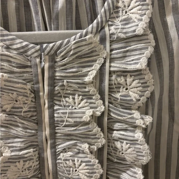 Rebecca Taylor Black and White Striped Blouse - Picture 3 of 3